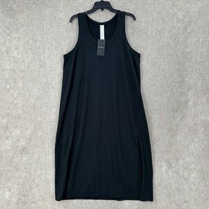 Fabletics Cloud Jersey Midi Dress Black Sleeveless Racerback Tank Athleisure XXL